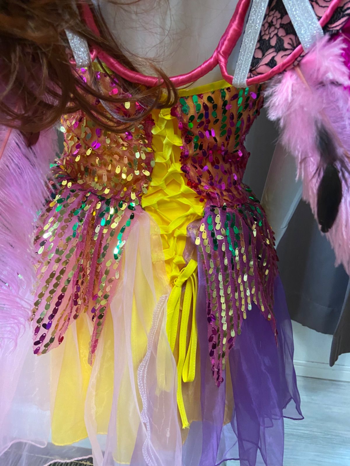 キッズサイズ サンバ衣装 コステロ付きワンピース 130〜140キッズ 