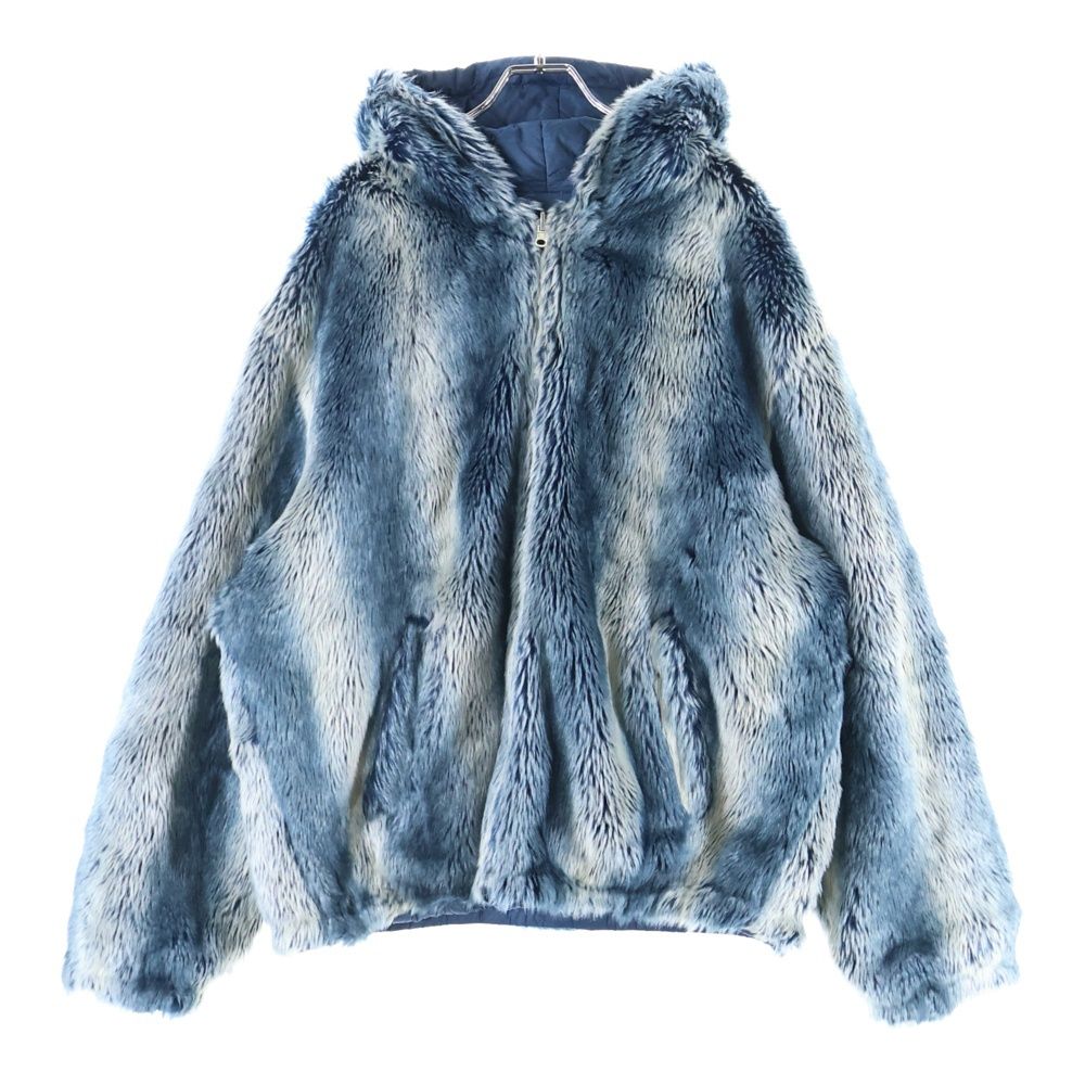 SUPREME シュプリーム 20AW Faux Fur Reversible Hooded Jacket リバーシブル フェイク ファー フーディ ジャケット ブルー