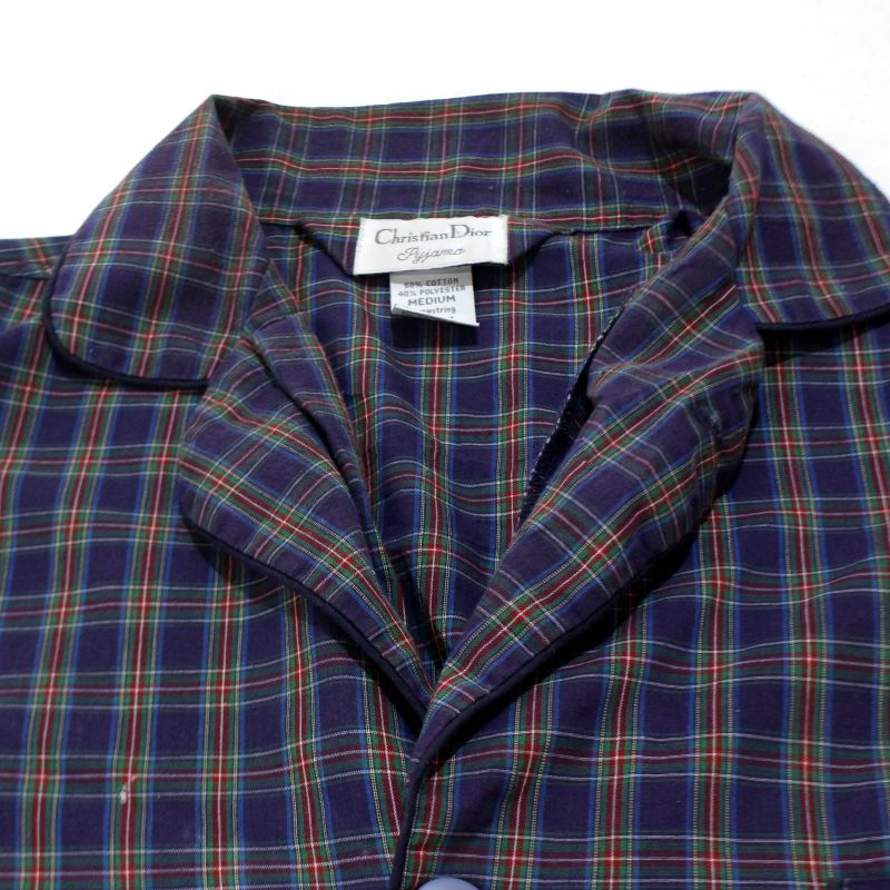 新品☆Dior☆チェック柄 ボタンアップ フィット ジャケット 00s Dior チェック柄 オープンカラー パジャマシャツ メンズ