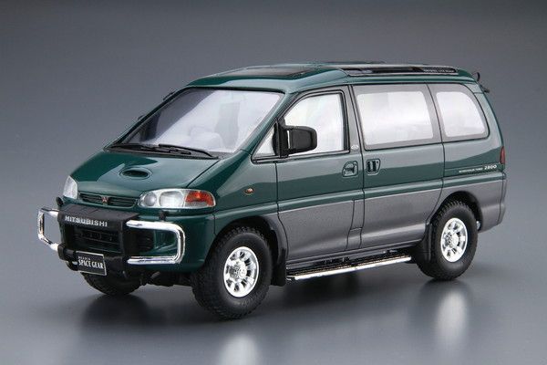 Brand New Aoshima 1/24 The Model Car No.096 Mitsubishi PE8W Delica Space Gear '96 Plastic Model [Sagawa Express]