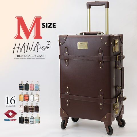 スーツケース Mサイズ キャリーケース キャリーバッグ TSAロック 軽量 中型 トランク 海外 旅行 かわいい 女子旅 HANAism NN 10 ブラウン トラベルソムリエ t-m3