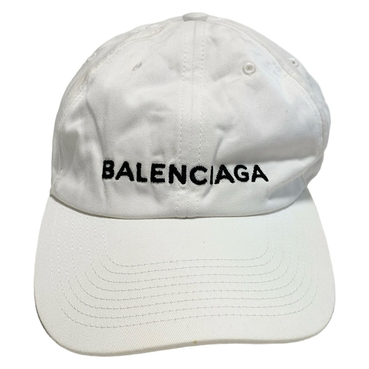 BALENCIAGA バレンシアガ キャップ L - 452245 白 ロゴ刺繍 コットン