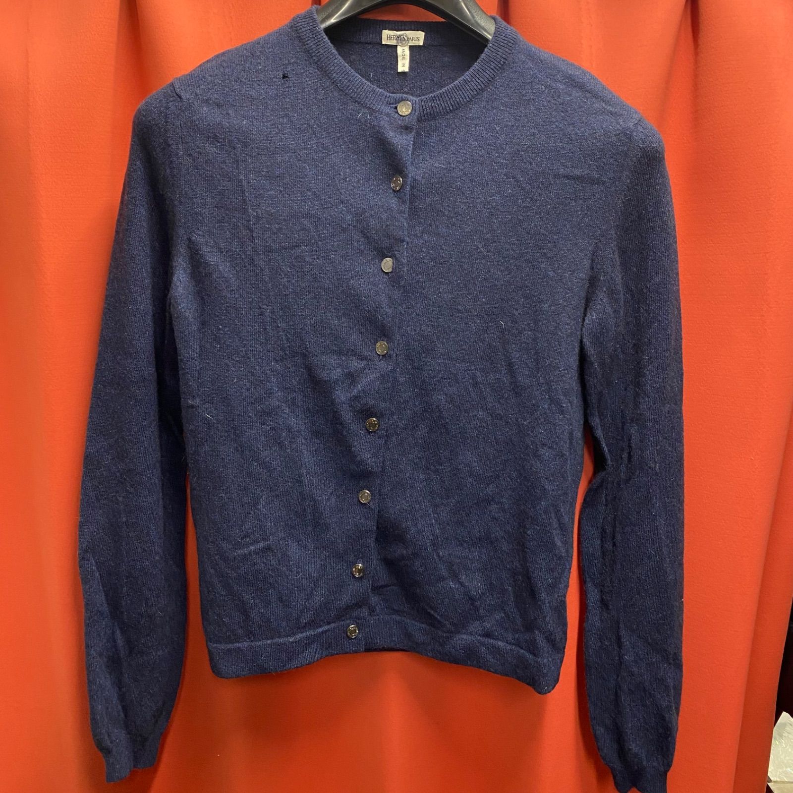 エルメス HERMES カーディガン ネイビー HERMES エルメス カーディガン ネイビー 紺 系 ボタンダウン