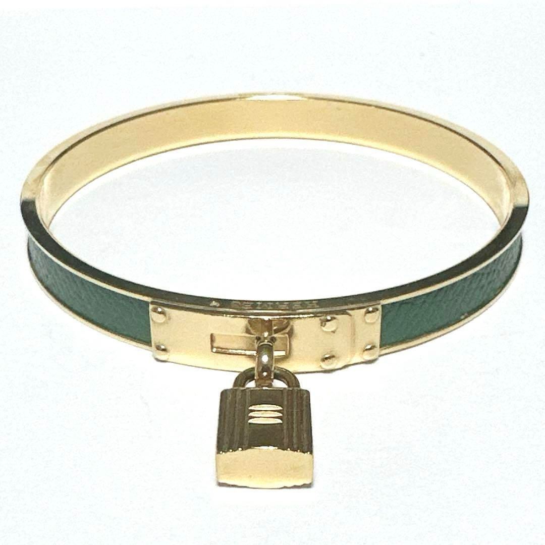 美品 HERMES エルメス ケリーバングル ブレスレット グリーン ゴールド