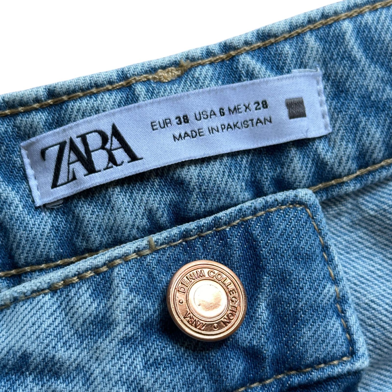 ZARA レディースL サイズ38 ハイウエスト テーパード デニム