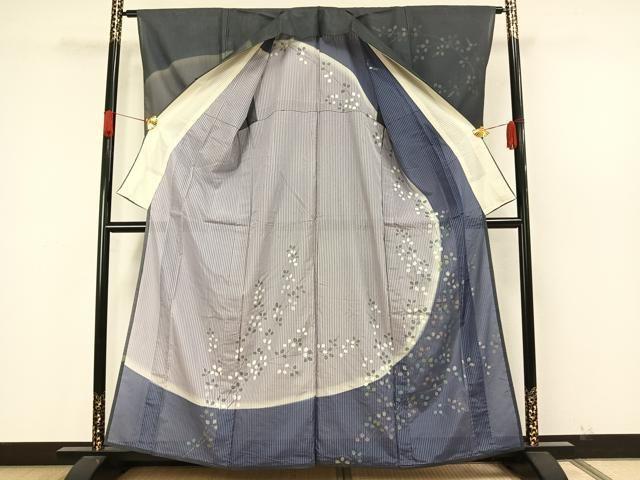 平和屋着物▽訪問着　無双　紗袷　紗×紗　手描き　萩文　水滴　金彩　正絹　逸品　AAAZ9205fy 平和屋着物▽訪問着 無双 紗袷 紗×紗 手描き 萩文 水滴