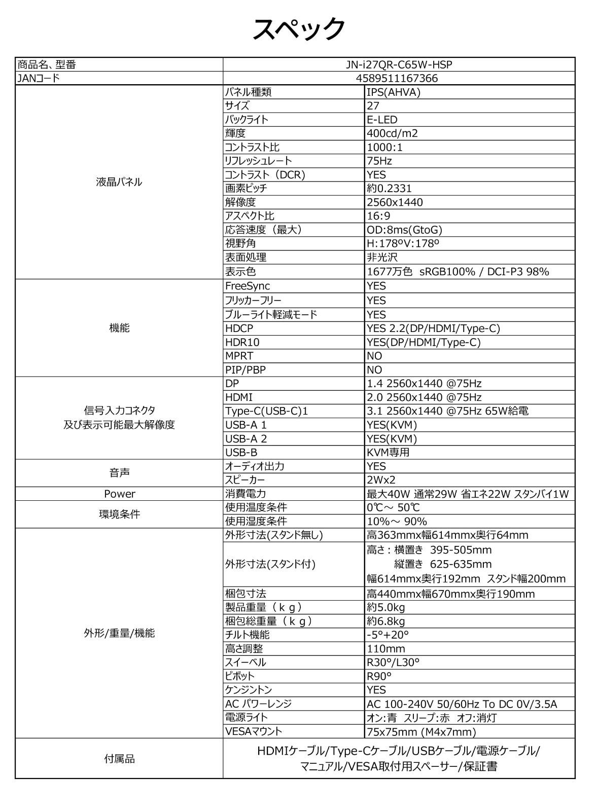 2560x1440解像度 WQHD IPS ディスプレイ モニター KVM HDMI USB-C 給電 27インチ 65W JAPANNEXT DisplayPort スピーカー内蔵 高さ調節 回転 ピボット 機能 VESA対応 ブルーラ CHRISTIANNAURATH_COM_BR