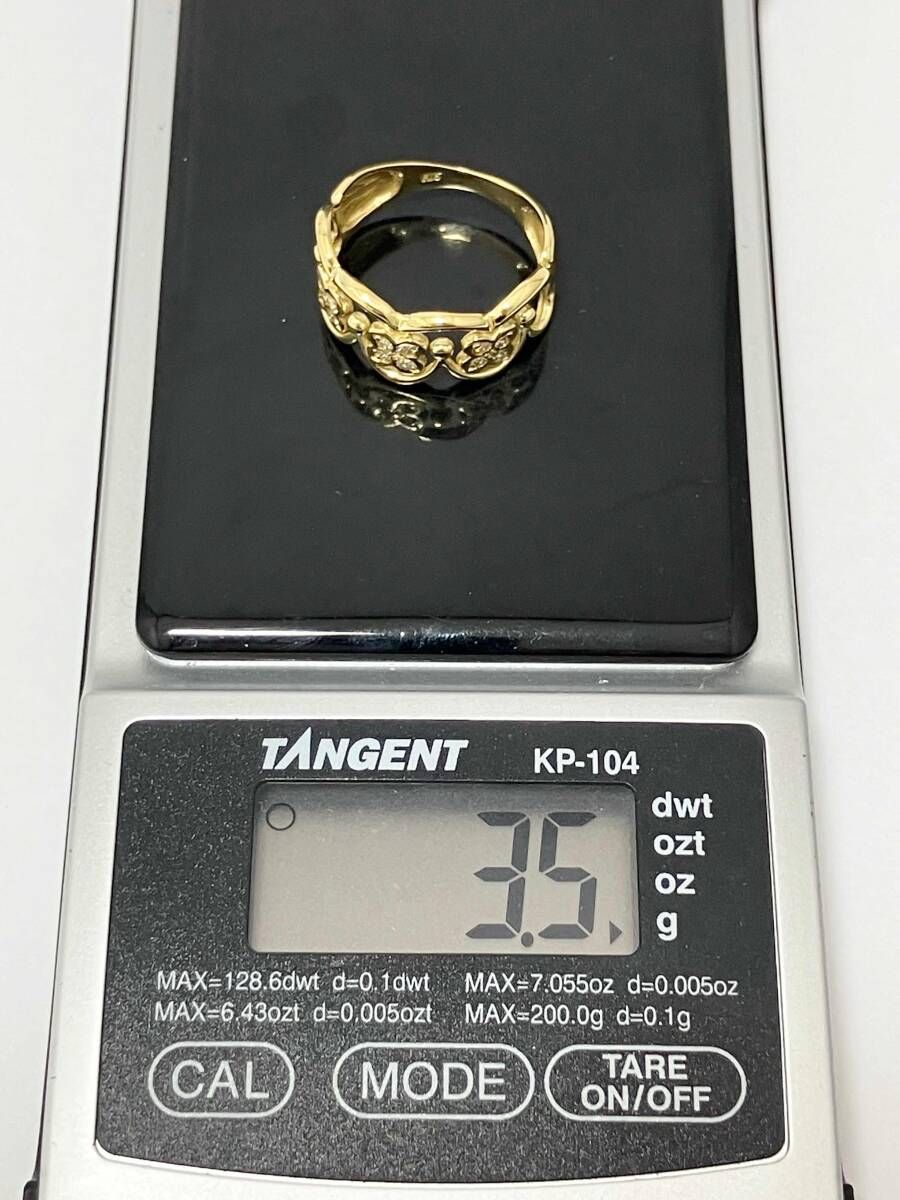 K18 ダイヤモンド リング (花モチーフ) 品番d23-14