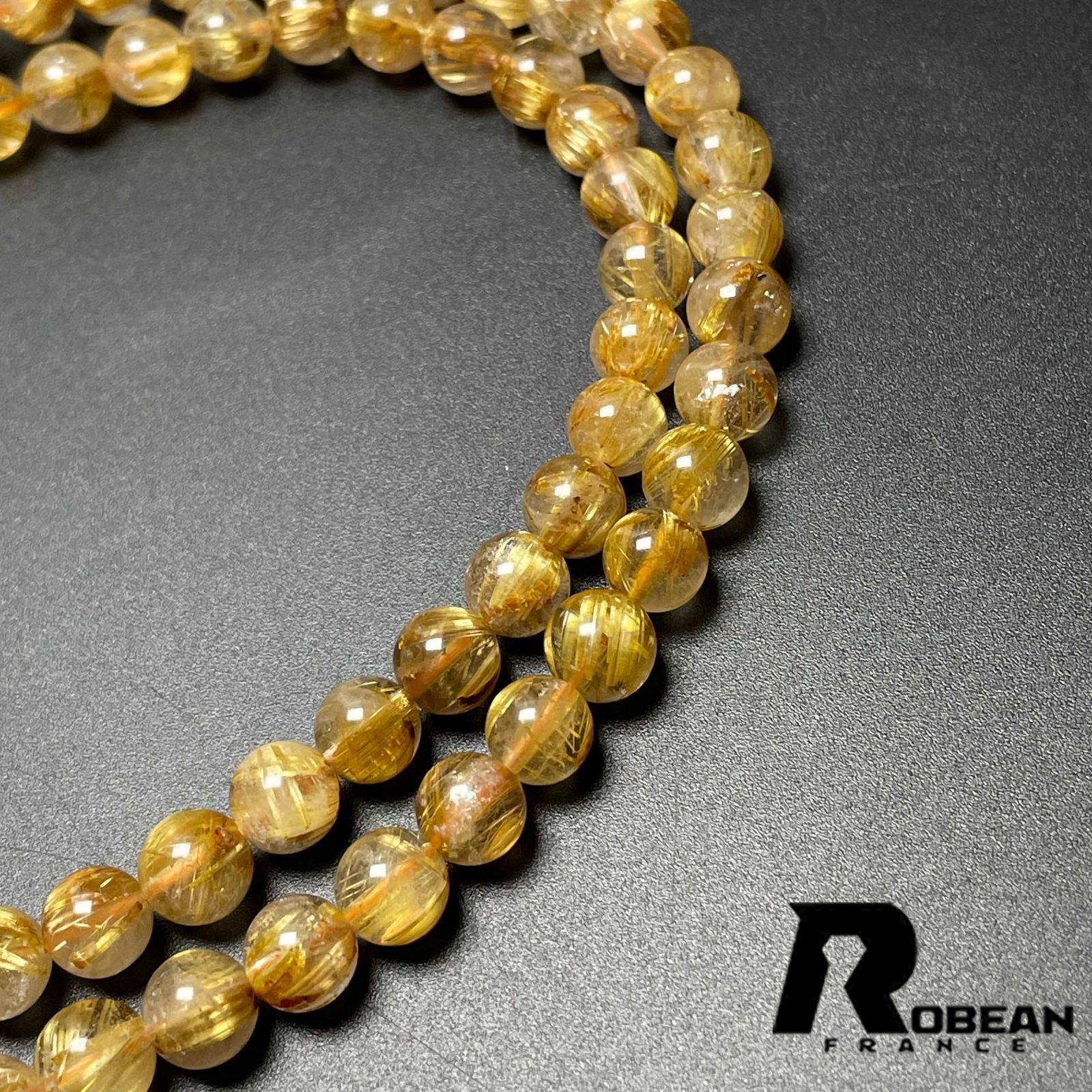 希少 EU製 定価14万円☆ROBEAN・タイチンルチル☆黄金針水晶