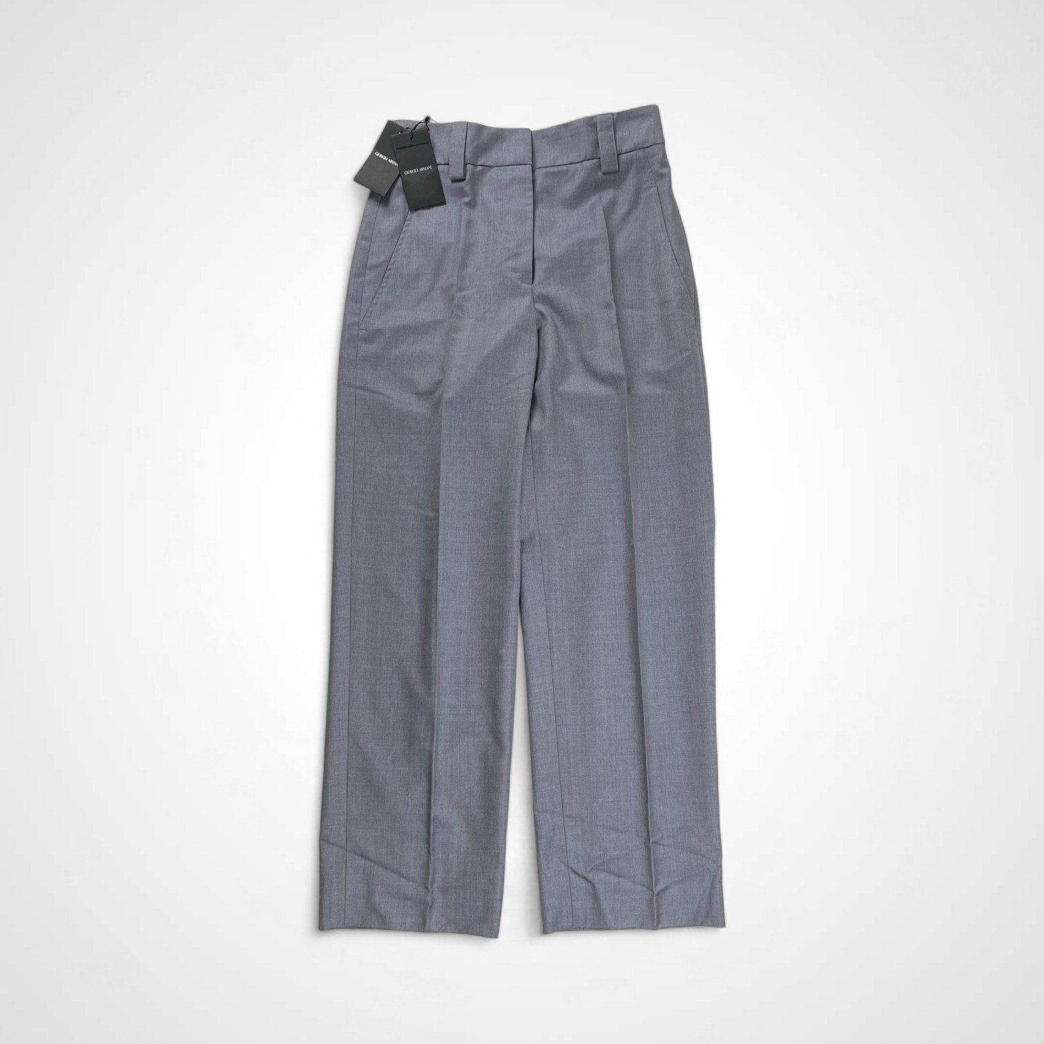 GIORGIO ARMANI ジョルジオ アルマーニ Super150 s スラックス ブルーグレー イタリア製 参考定価 200 000程度 SIZE 38 M程度