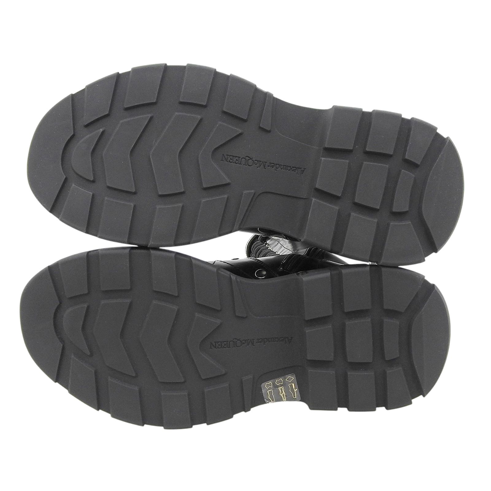  Alexander McQueen アレキサンダーマックイーン 595466 サイドジップ レースアップ レザー ロングブーツ ブラック 39 箱 保存袋付き レディース ロングブーツ ブーツ