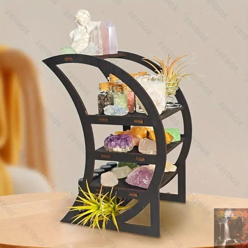 【新品未使用】収納ラック 小型 小物ディスプレイ 月型 ムーンシェルフ おしゃれ インテリア 多目的 かわいい 小物収納 趣味 玄関