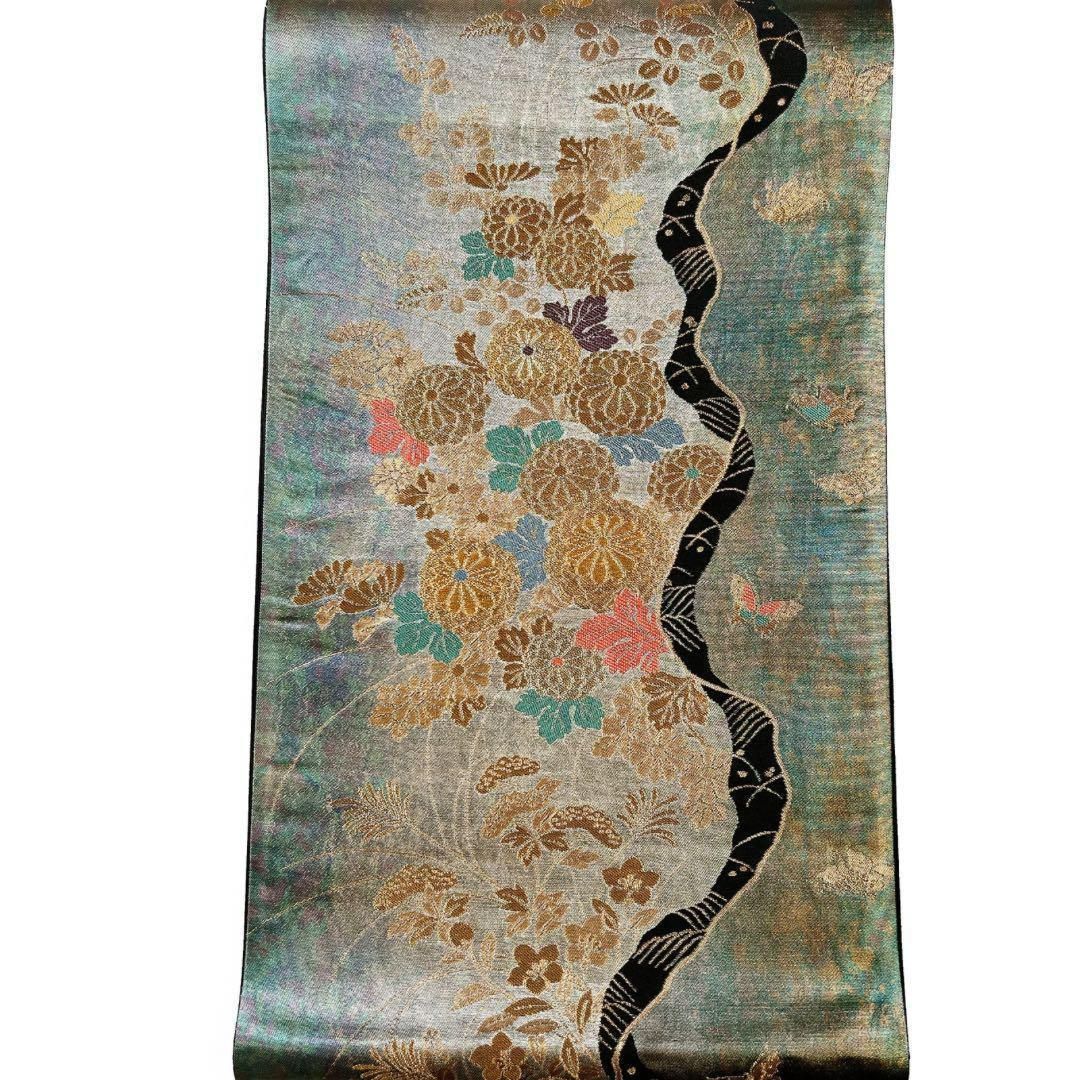 袋帯 本金泥箔 道長 蝶 菊 桔梗 着物 015w - メルカリ 袋帯 本金泥箔 道長 蝶 菊 桔梗 着物 015w - メルカリ
