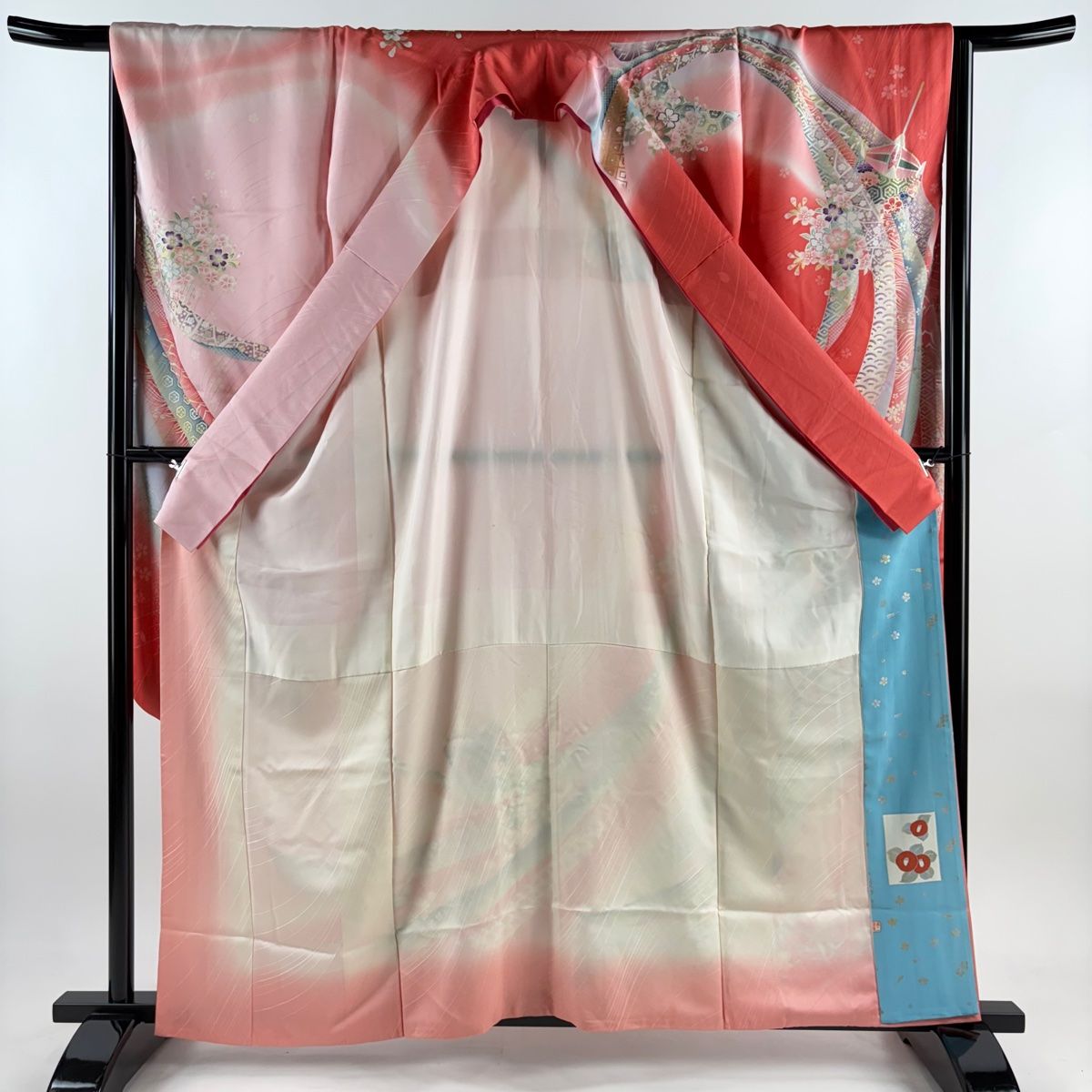 振袖 身丈160.5cm 裄丈67cm M 袷 夢二浪漫 鈴乃屋 落款 糸巻き