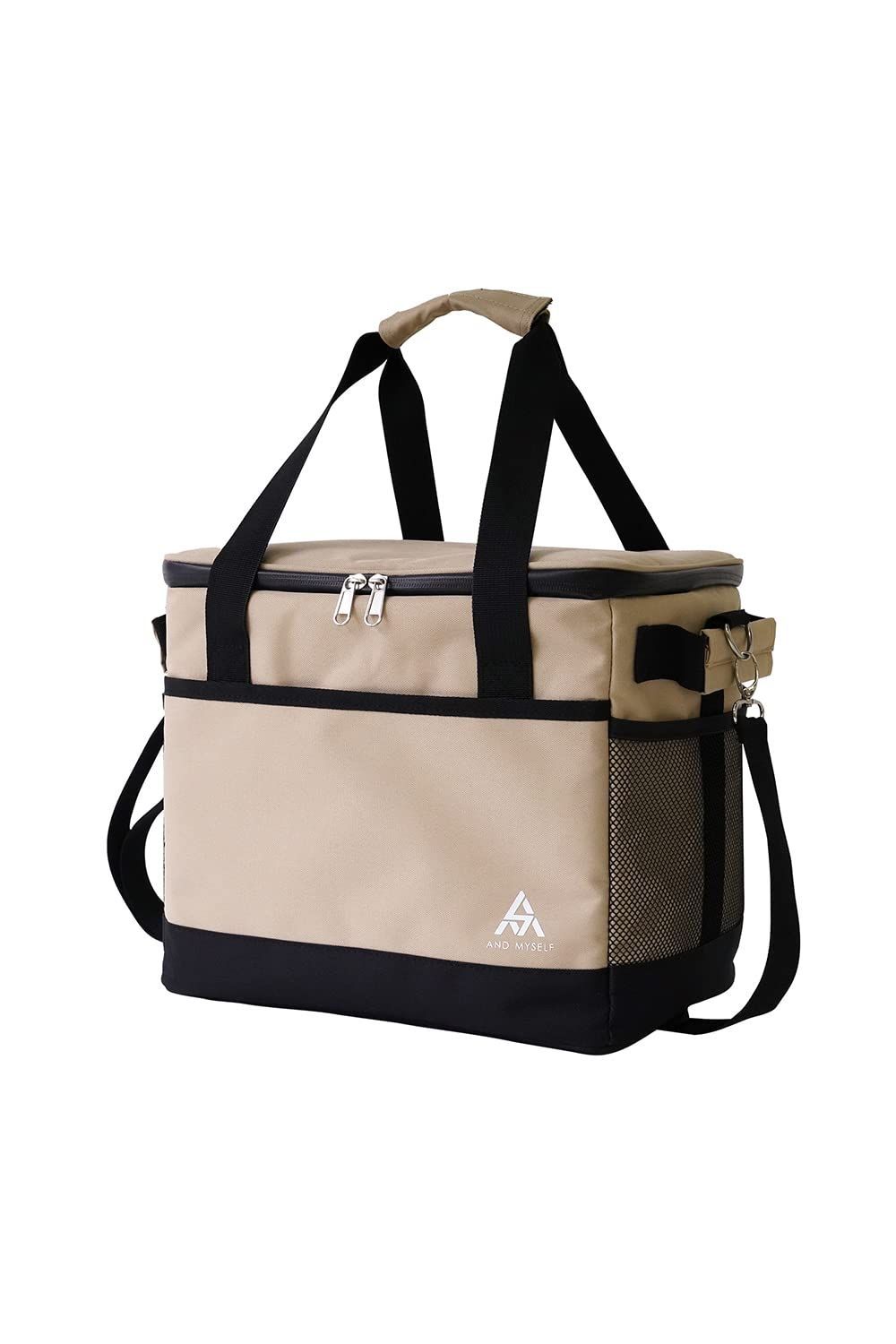 ベージュ（15L） AND MYSELF クーラーボックス 小型 軽量 ソフトクーラーボックス キャンプ ソロキャンプ 保冷バッグ ソフトクーラー 5L/10L/15L (ベージュ（15L）)