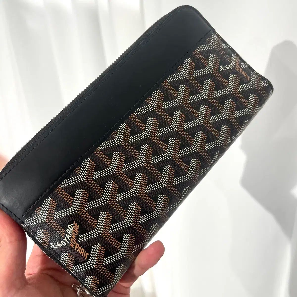 Goyard(ゴヤール) ネイビー 長財布 キャンバス ＆ カーフレザー GM