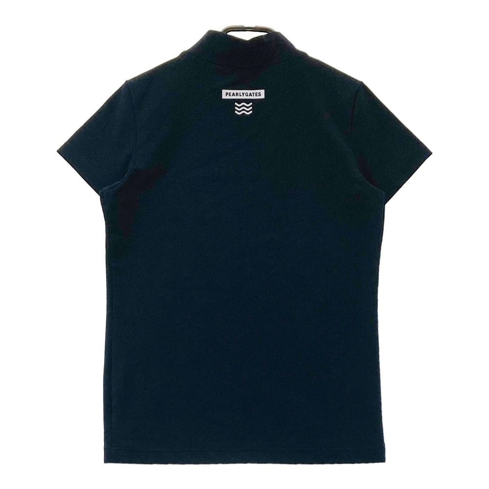 サイズ：1 PEARLY GATES パーリーゲイツ  モックネック 半袖Tシャツ  ネイビー系 [240101478400] ゴルフウェア レディース ストスト PEARLY GATES パーリーゲイツ モックネック 半袖Tシャツ
