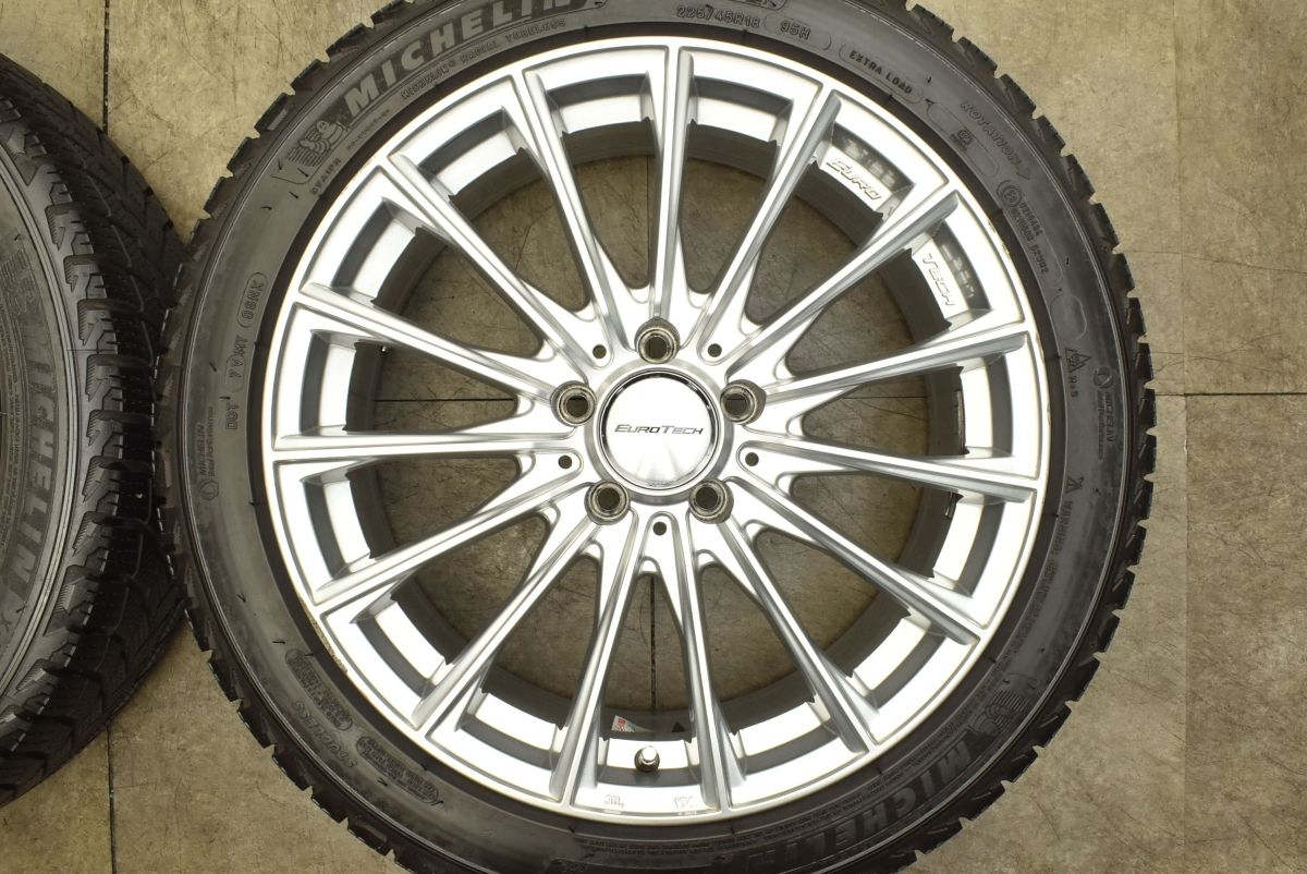 健気な バリ溝 ユーロテック 18in 7.5J 44 PCD112 ミシュラン X-ICE SNOW 225 45R18 ベンツ Aクラス Bクラス Cクラス スタッドレス
