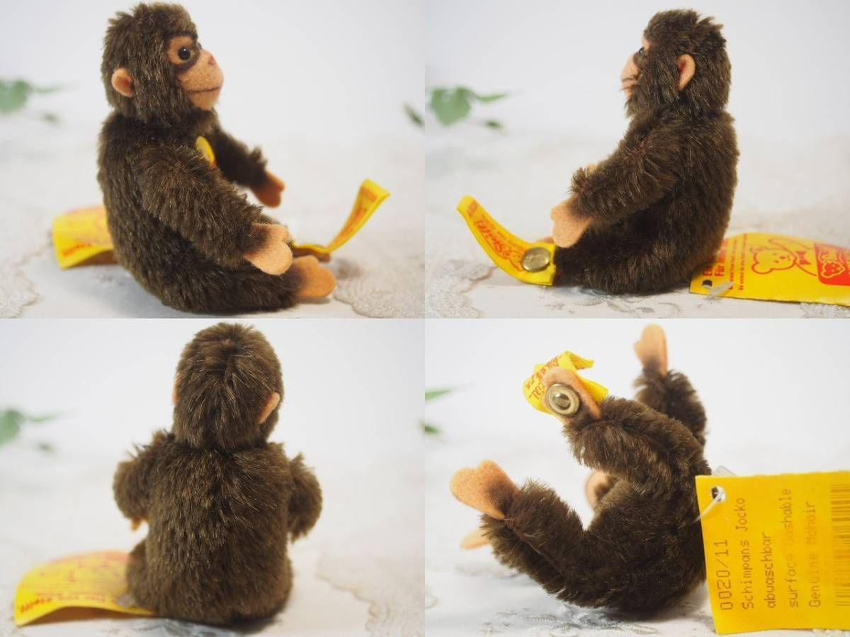 美品　シュタイフ ジョコ ソフト Steiff Jocko Chimpanzee Vtg Steiff Jocko Mohair Jointed Monkey Chimpanzee Stuffed | eBay