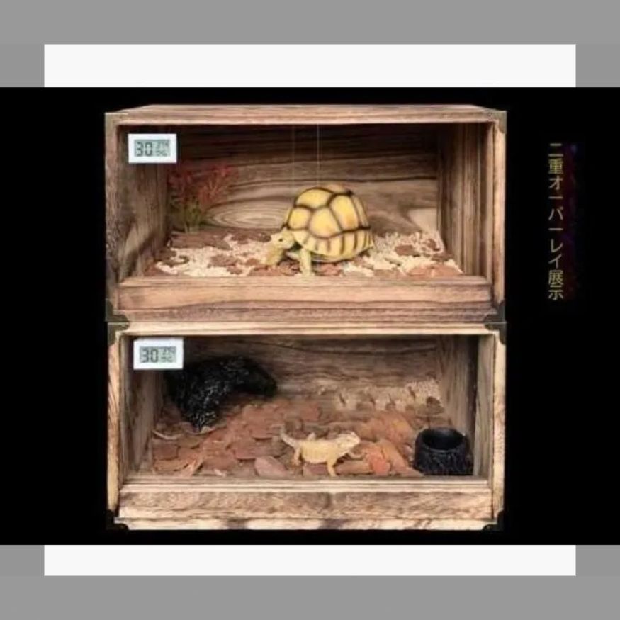 実木爬虫類箱独立式組み合わせ木箱ペット蛇亀飼育箱保温箱小型爬虫類用