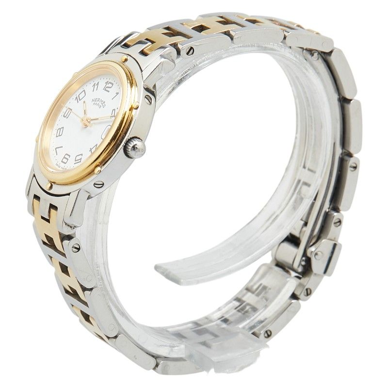 エルメス クリッパー CL4.220 ステンレススチール メッキ レディース  