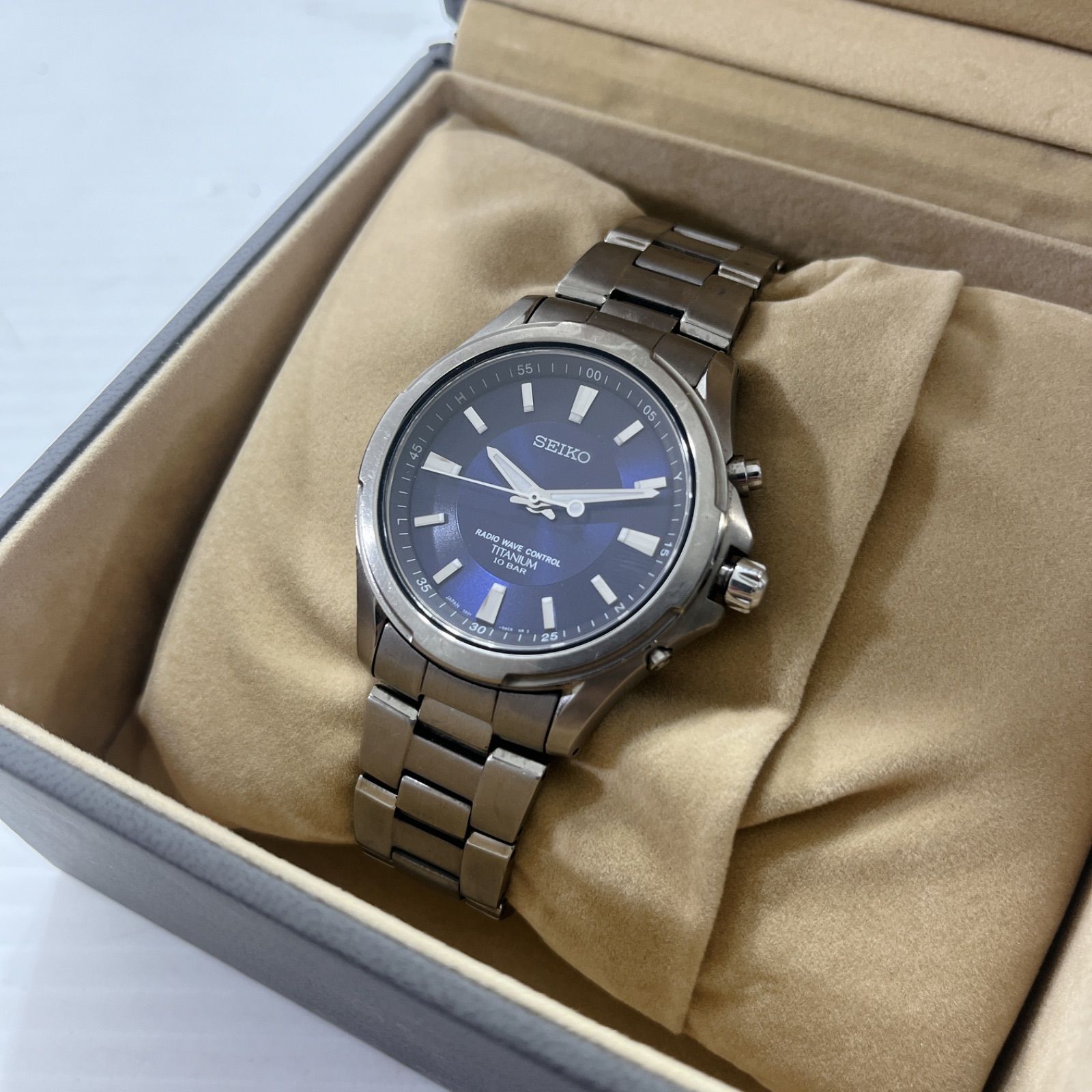 SEIKO サイコー TITANIUM RADIO WAVE CONTROL 10BAR メンズ 腕時計 