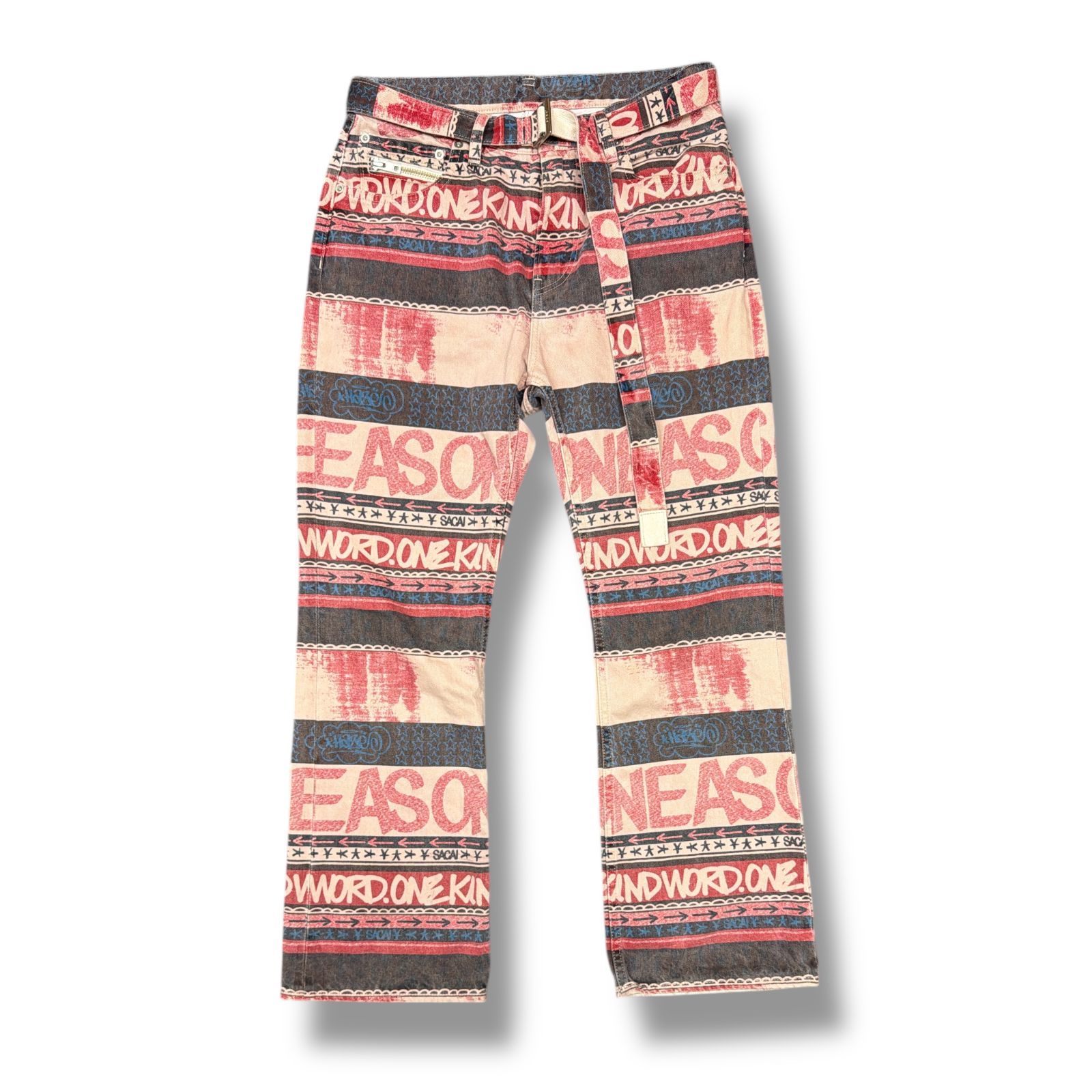 Sacai × Eric Haze 23SS Denim Pants 総柄デニムパンツ ジーンズ