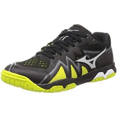 ミズノ(MIZUNO) 卓球シューズ ウエーブメダルRISE 81GA211005 ブラック/シルバー/イエロー 28.0cm