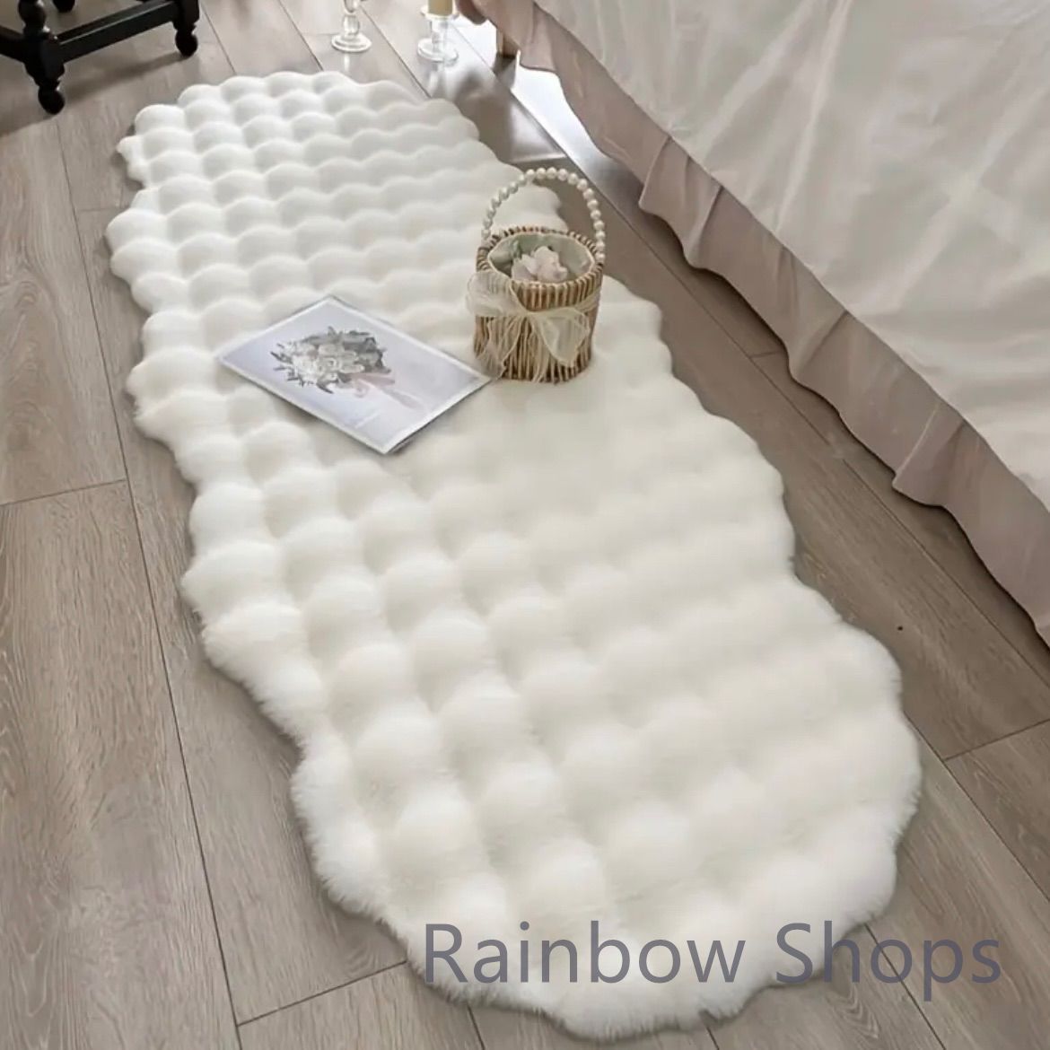 ラグ カーペット☆玄関マット☆高級フェイクラビットファー