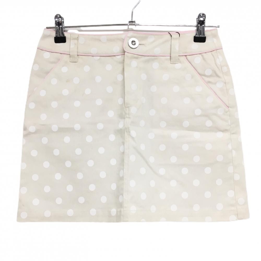 サマンサタバサNo7 スカート ベージュ×白 ドット 紙タグ付 レディース