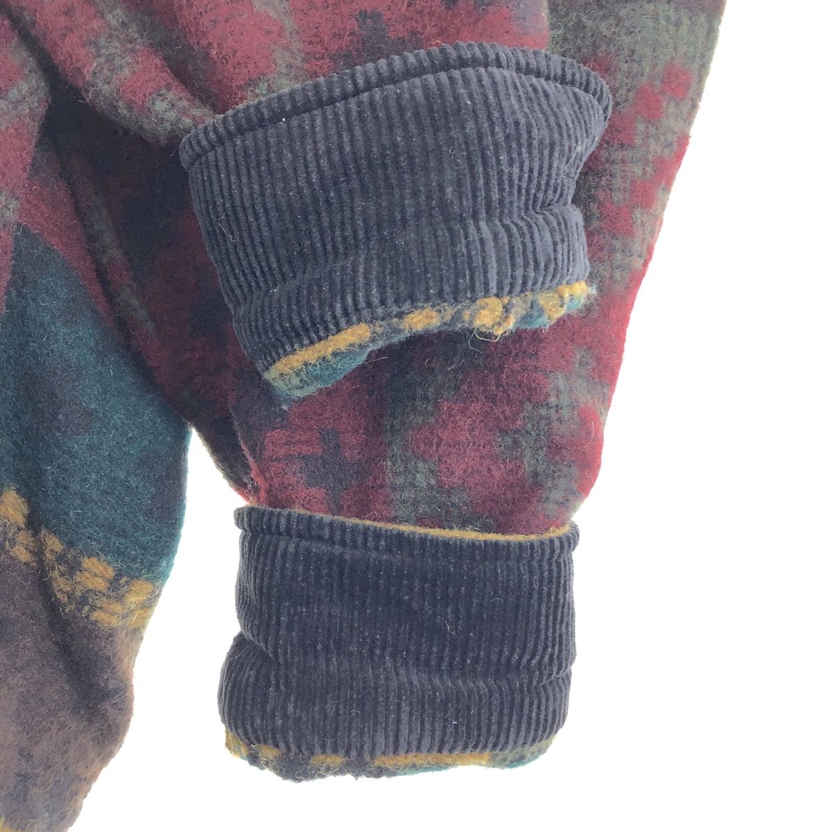 古着 90年代 ウールリッチ WOOLRICH 総柄 Vネック ウールニット