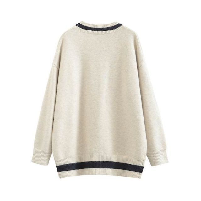 トップス ニットソー セーター カーディガン 袖あり 長袖 Vネック 襟