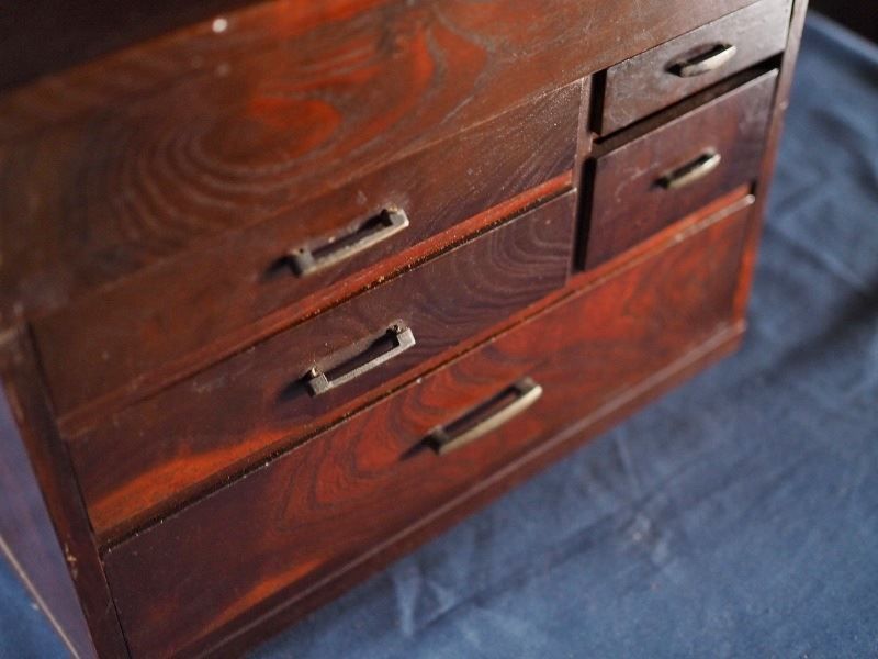 桑貼アンティーク裁縫箱