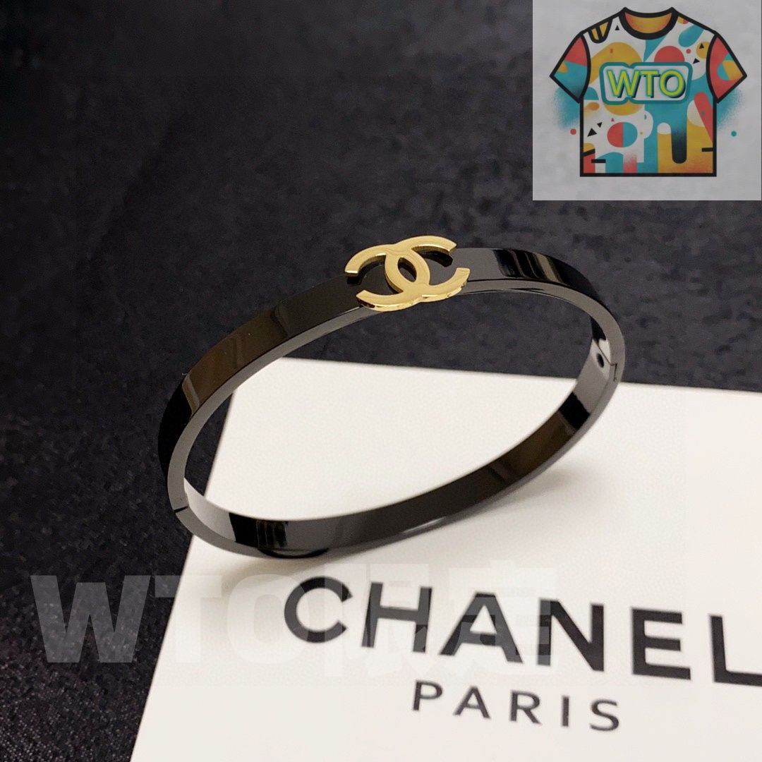 CHANEL バングル ブラック・ホワイト　01P CHANEL 【中古】CHANEL バングル ブレスレット ココマーク