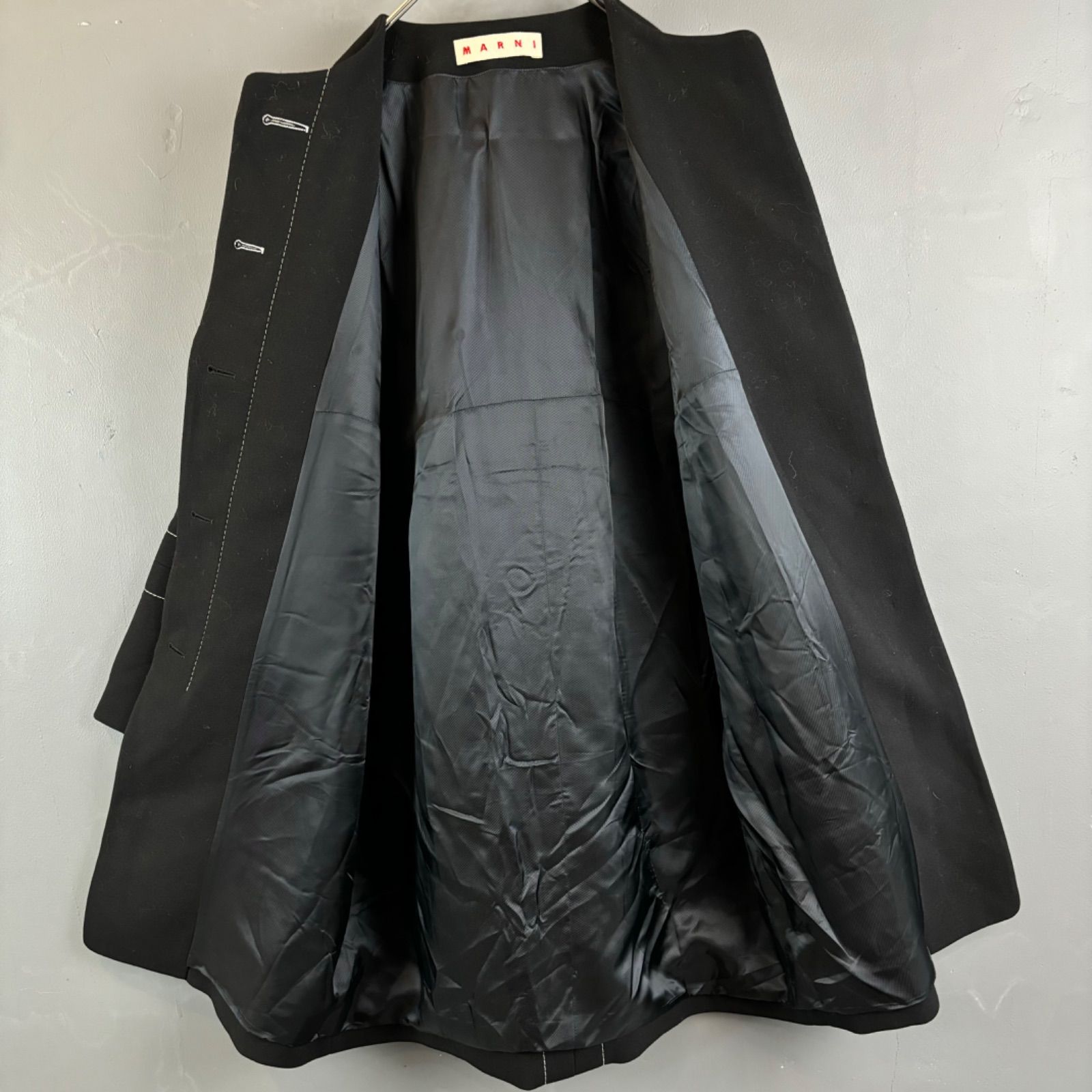イタリア製 MARNI マルニ ノーカラージャケット ウール コート 
