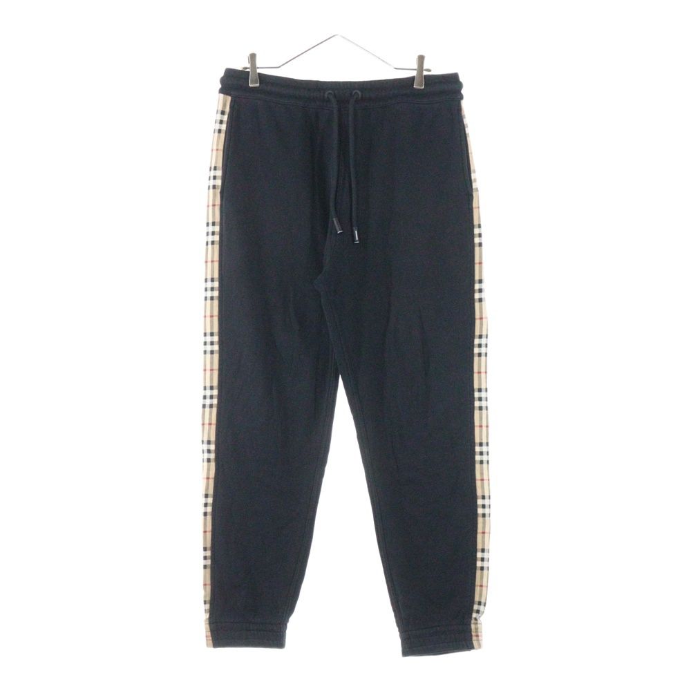 BURBERRY バーバリー サイドチェックラインスウェットロングパンツ ブラック 8026273