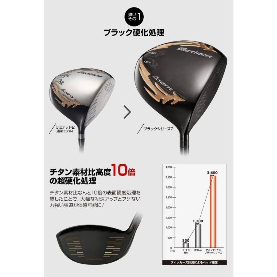 新品】3本セット ワークスゴルフ マキシマックス ブラックシリーズⅡ 