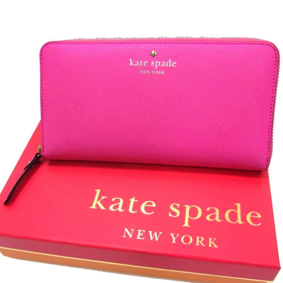 Kate Spade ケイトスペード　ピンク系　ラウンドファスナー長財布　A61 kate spade NEW YORK 〇〇 Kate Spade ケイトスペード ラウンド