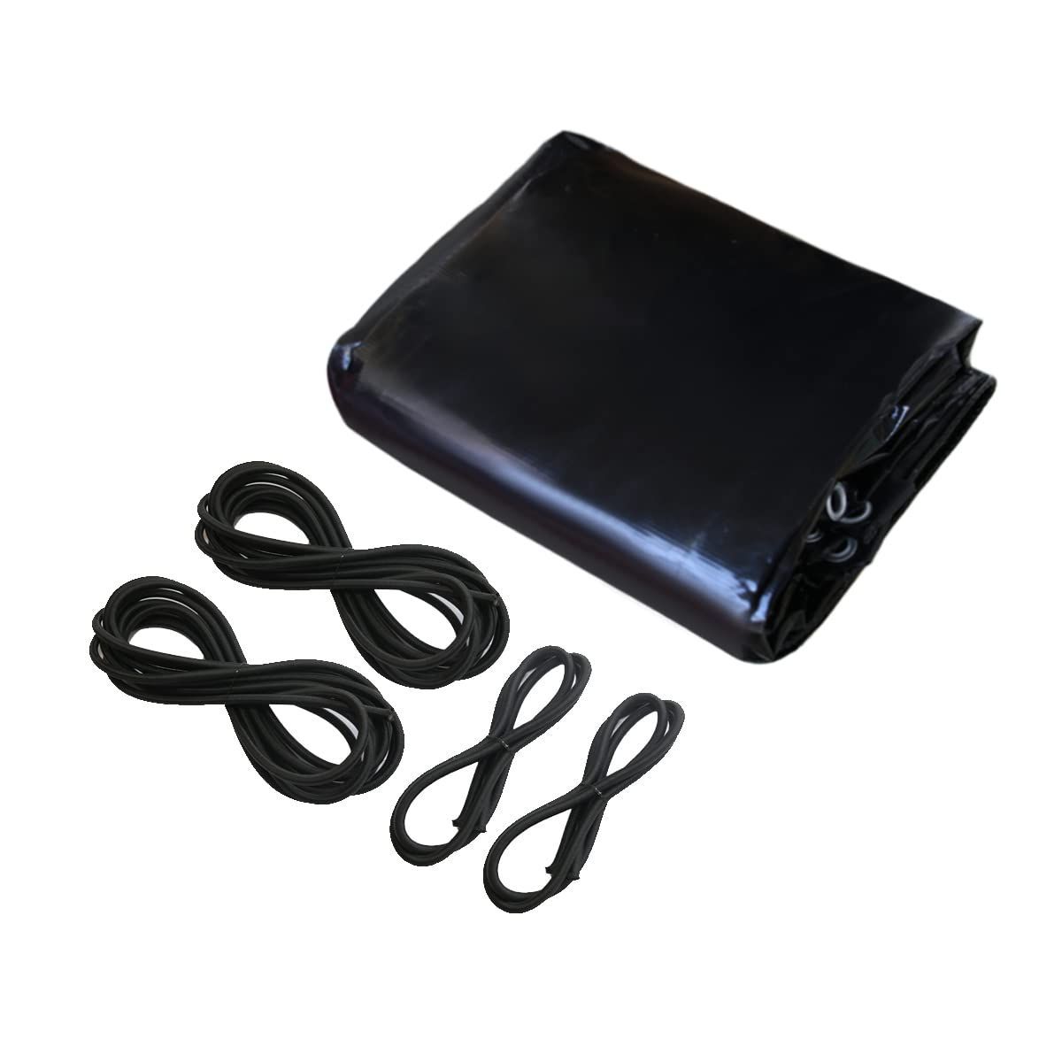 Color ブラック_Size 2.1ｘ1.9m 軽トラック 荷台シート 2.1ｍ×1.9ｍ 防水仕樣 580ｇ ㎡厚手 PVC帆布 ゴムロープ付属 トラックシート 日焼け防止 耐凍性 耐候性 四隅加固 ブラック