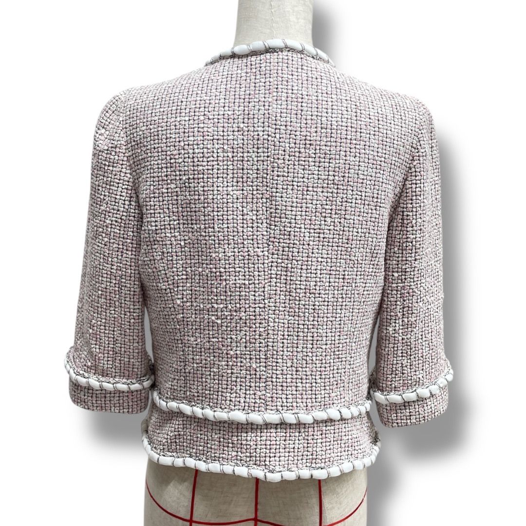 Rene ルネ TISSUE ノーカラー ツイードジャケット ツイード イタリア製