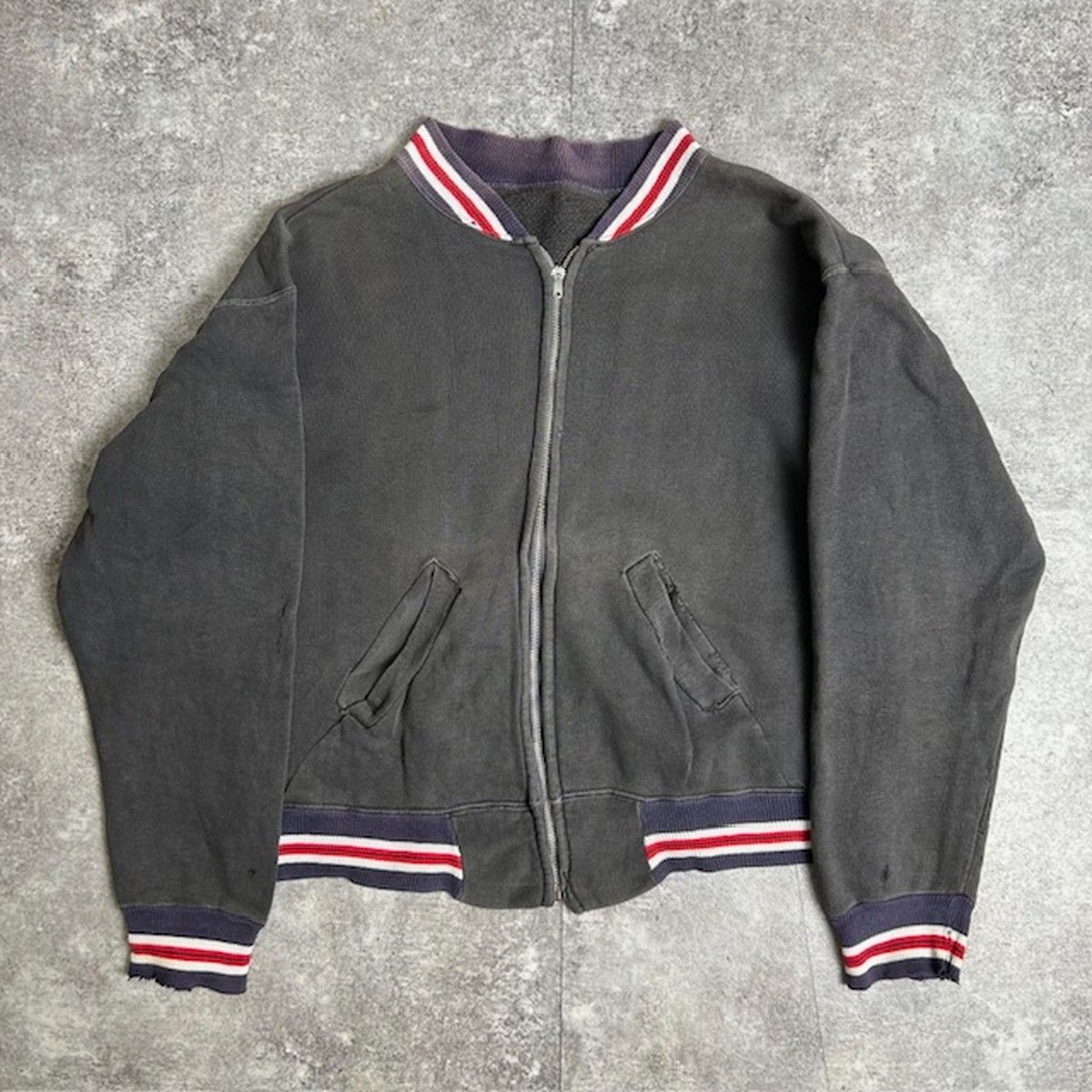 50's 60's unknown ジップアップ スウェット トレーナー 片爪 NATIONALzip 墨黒 ブラック vintage ヴィンテージ 50's 60's unknown ジップアップ スウェット トレーナー 片爪