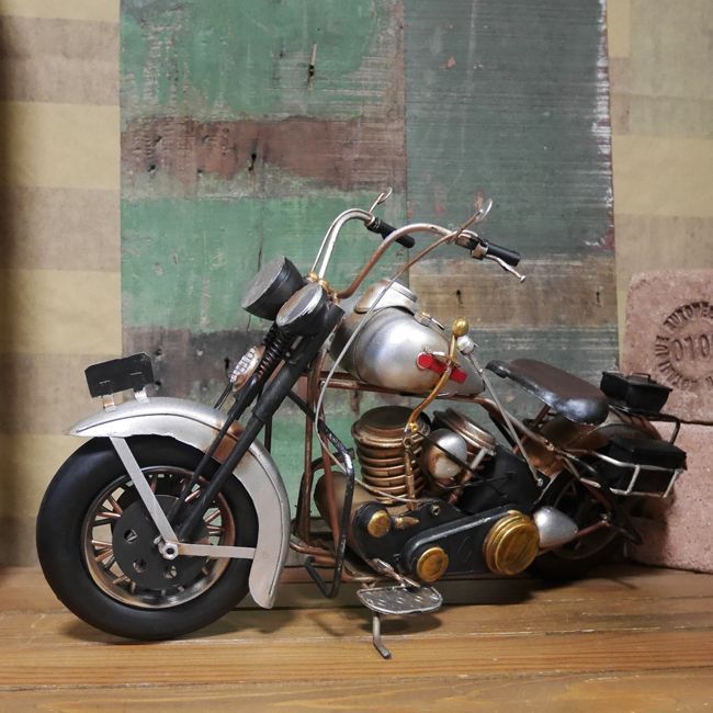 ヴィンテージオールドバイク ブリキのおもちゃ オートバイ インテリア