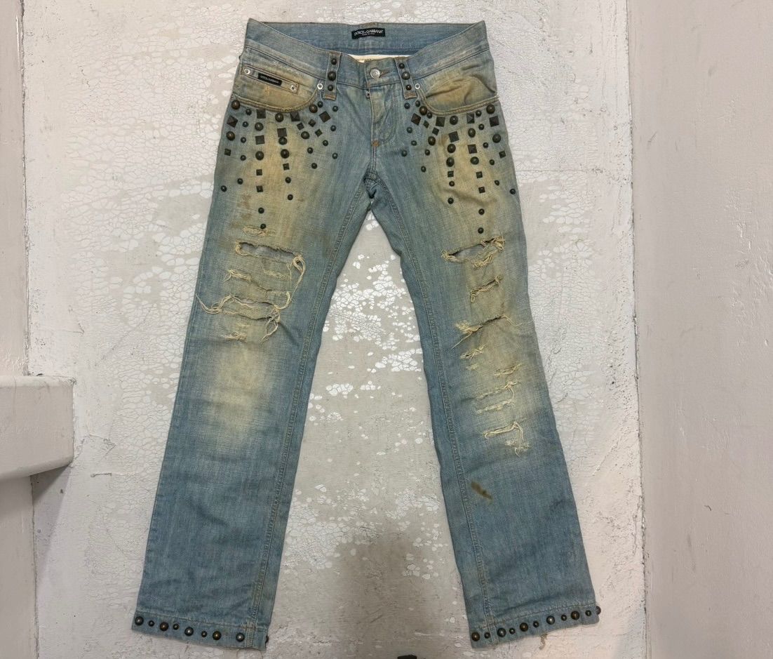 ドルチェアンドガッバーナ DOLCE-GABBANA モデル スタッズデニム ２０万 サイズ44