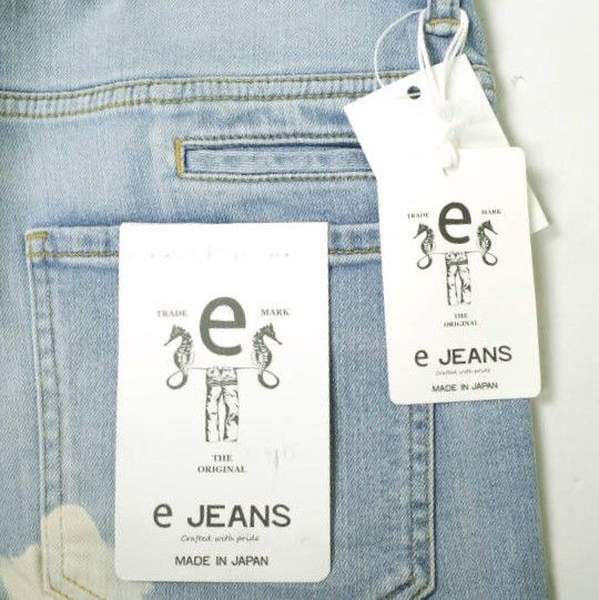 新品 e JEANS イージーンズ 日本製 SLIM 岡山児島 ブリーチ加工