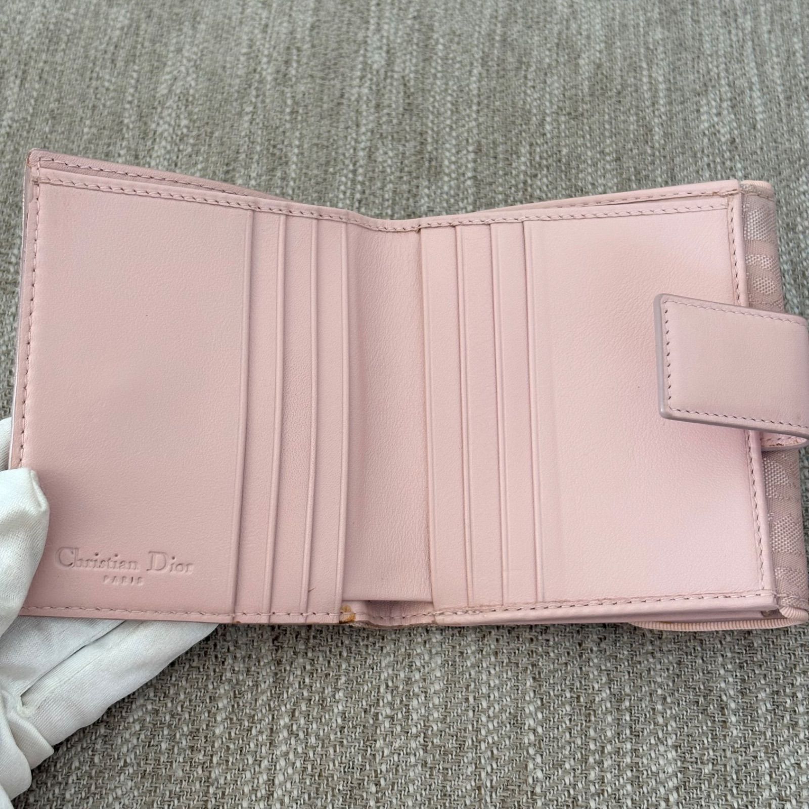 クリスチャンディオール トロッター ナイロン Wホック 二つ折り 財布