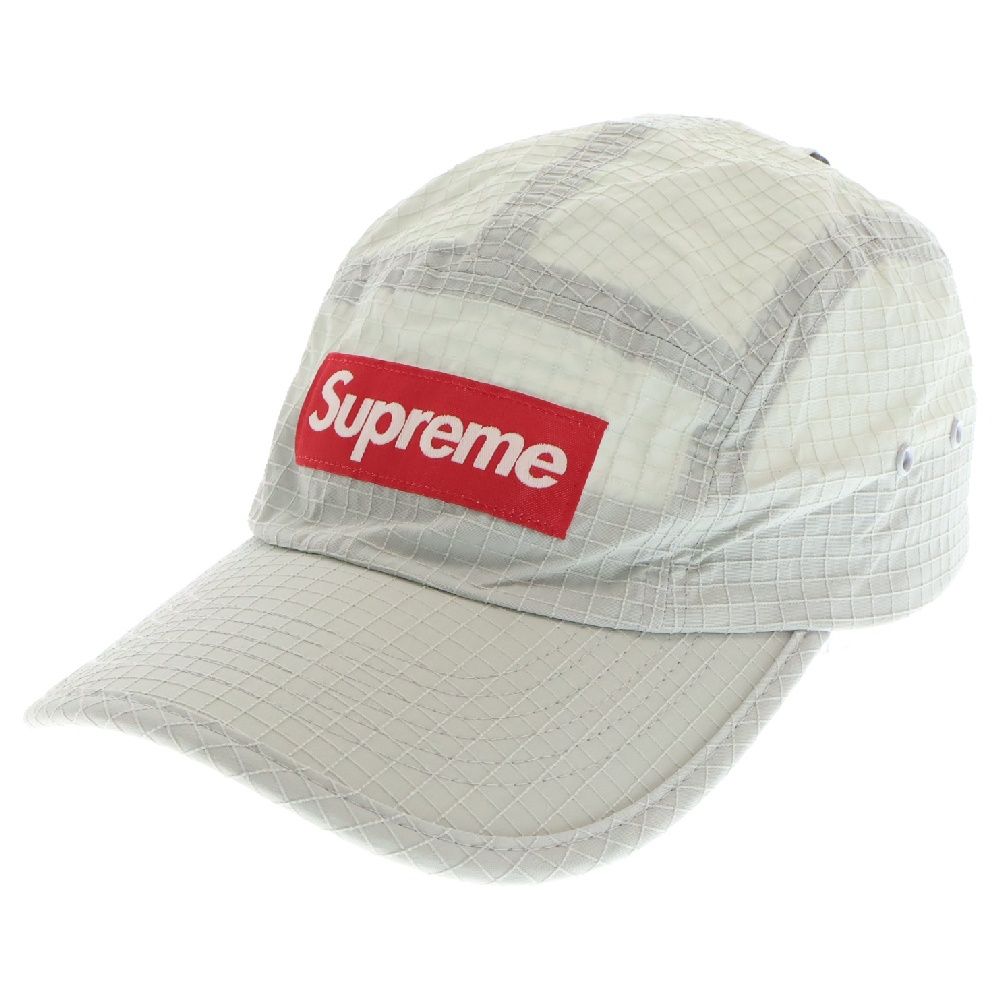 SUPREME (シュプリーム) 22AW Glow Ripstop Camp Cap フロントロゴ キャンプキャップ 帽子 グレー