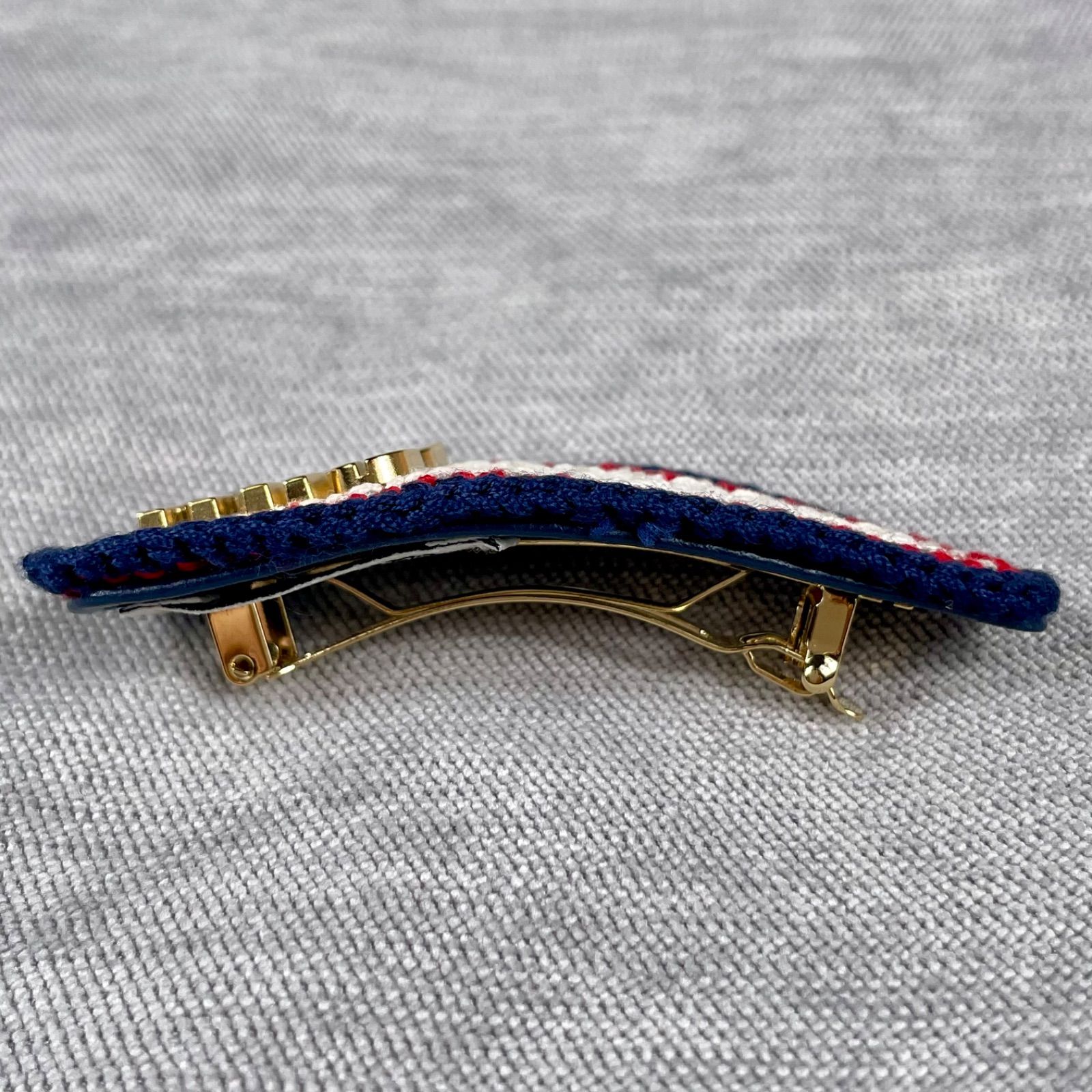 MIU MIU ミュウミュウ Crochet Hair Clip ロゴ 編み込み RFID ヘアクリップ DECORATOM_COM_BR