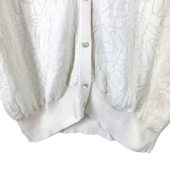 ドゥロワー Drawer 花柄 レース編み カーディガン 七分袖 レディース ホワイト系 Vネック 羽織り ニットカーデ 上品 大人カジュアル WWW_NOITHATQUANGTHANH_NET