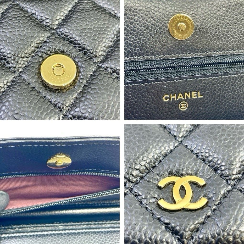 CHANEL(シャネル) マトラッセ クラシック チェーンウォレット AP0250Y01864C3906 キャビアスキン ブラック×ゴールド金具  チェーンショルダーバッグ 2022年購入品 - メルカリ