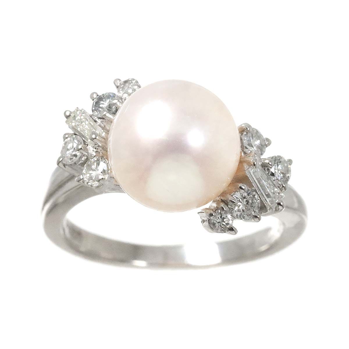 田崎真珠 アコヤ真珠 パール リング Pt900 9.0mm 6.4g